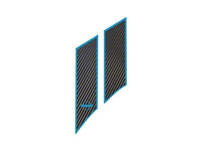 Two-Tone Grand Sport Styled Fender Stripes; Gloss Tension Blue / Black Gloss Carbon Fiber; Passenger Side (84-96 Corvette C4)