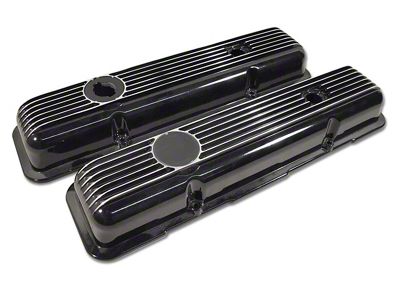 Valve Covers; Black Aluminum (78-82 Corvette C3)