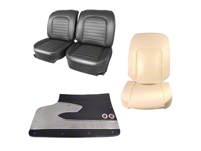 Vinyl Seat Upholstery, Seat Foam and Deluxe Door Panel Interior Package; Black (1959 Corvette C1)