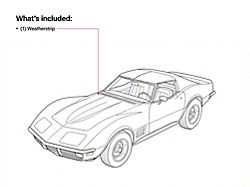 CA Weatherstrip - Hood (63-82 Corvette C2 & C3)