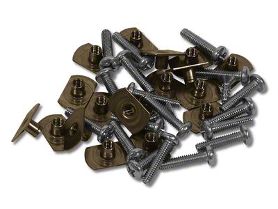 Weatherstrip Side Rail Retainers and Screws Set (56-62 Corvette C1)
