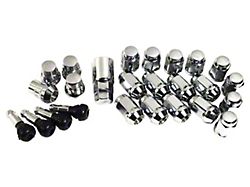 Wheel Lug Nuts, Locks and Valve Stems Kit; Chrome (84-96 Corvette C4)
