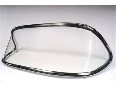 Windshield with Frame Assembly and without Visor Holes; Clear (56-61 Corvette C1)