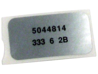 1976-1978 Corvette Windshield Wiper Motor Label