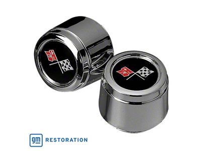 YJ8 Aluminum Wheel Center Cap with Emblem; Polished (1978 Corvette C3)