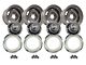 CA Rallye 4-Wheel Kit with Replacement Hubcaps and Stainless Steel Trim Rings; 15x8 (69-82 Corvette C2)