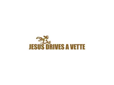 Jesus Drives a Vette Decal; Matte Gold (Universal; Some Adaptation May Be Required)