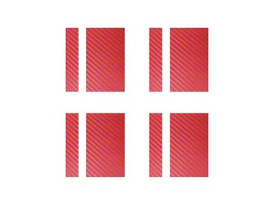 Vinyl Wheel Hash Mark Decals; Red Gloss Carbon Fiber (53-96 Corvette C1, C2, C3 & C4)