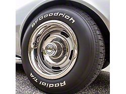 Rallye 4-Wheel Kit with Reproduction Hubcaps and Stainless Steel Trim Rings; 15x8 (68-79 Chevy II, Nova)
