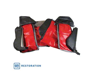 OE Spec Sport Two-Tone Leather Seat Upholstery; Black/Red (86-88 Corvette C4)