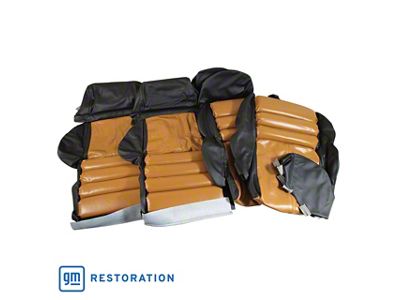 OE Spec Sport Two-Tone Leather Seat Upholstery; Black/Saddle (91-92 Corvette C4)