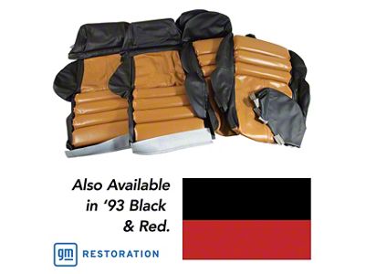 OE Spec Sport Two-Tone Leather Seat Upholstery; Black/Torch Red (1993 Corvette C4)