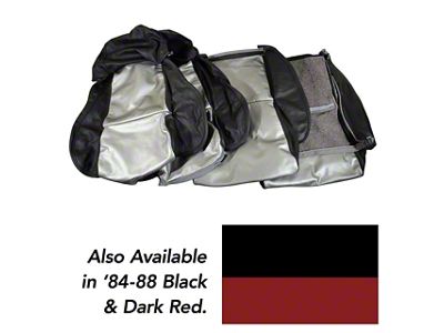 CA OE Spec Standard Two-Tone Leather Seat Upholstery; Black/Dark Red (84-88 Corvette C4)