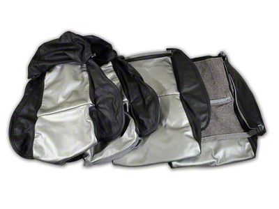 OE Spec Standard Two-Tone Leather Seat Upholstery; Black/Gray (84-88 Corvette C4)