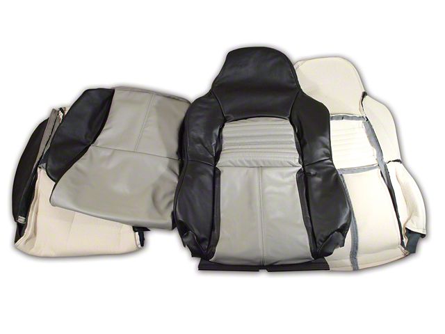 CA OE Spec Standard Two-Tone Leather Seat Upholstery; Black/Gray (94-96 Corvette C4)