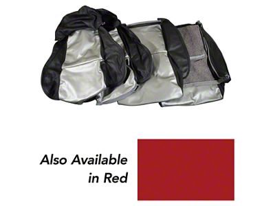 OE Spec Standard Two-Tone Leather Seat Upholstery; Black/Red (84-88 Corvette C4)