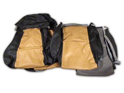 CA OE Spec Standard Two-Tone Leather Seat Upholstery; Black/Saddle (84-87 Corvette C4)