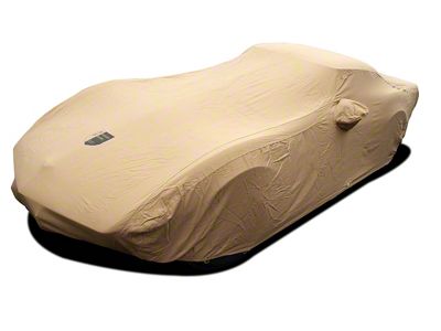 Premium Flannel Indoor Car Cover; Tan (68-82 Corvette C3)