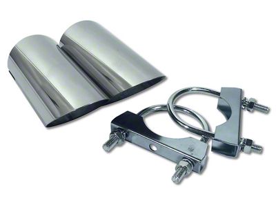 Straight Angled Exhaust Extensions; Stainless Steel (74-82 Corvette C3)