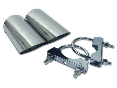 CA Straight Angled Exhaust Extensions; Stainless Steel (74-82 Corvette C3)
