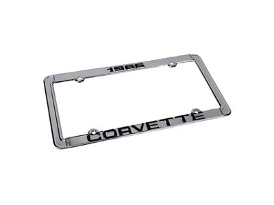 1966 Corvette License Plate Frame; Chrome (Universal; Some Adaptation May Be Required)