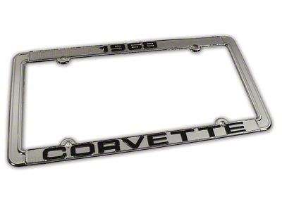 1968 Corvette License Plate Frame; Chrome (Universal; Some Adaptation May Be Required)