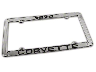 1970 Corvette License Plate Frame; Chrome (Universal; Some Adaptation May Be Required)