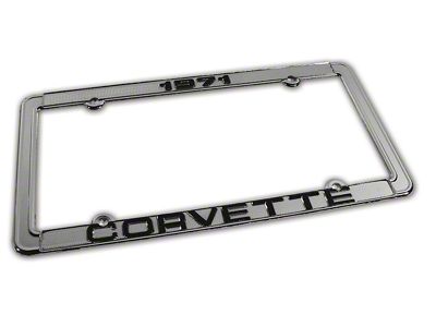 1971 Corvette License Plate Frame; Chrome (Universal; Some Adaptation May Be Required)