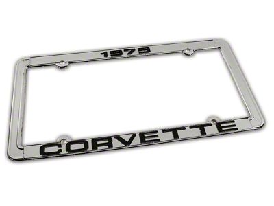 1979 Corvette License Plate Frame; Chrome (Universal; Some Adaptation May Be Required)