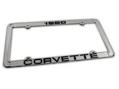 1980 Corvette License Plate Frame; Chrome (Universal; Some Adaptation May Be Required)