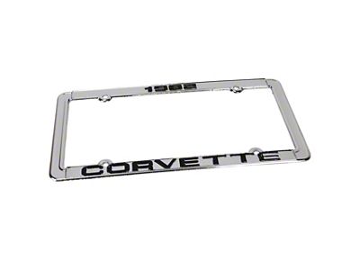 1982 Corvette License Plate Frame; Chrome (Universal; Some Adaptation May Be Required)