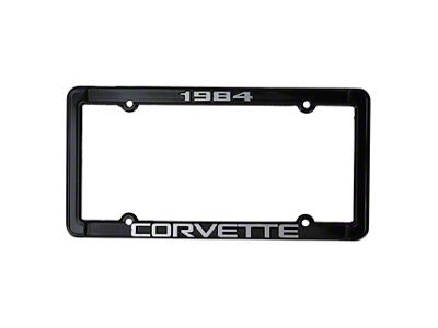 1984 Corvette License Plate Frame; Black (Universal; Some Adaptation May Be Required)