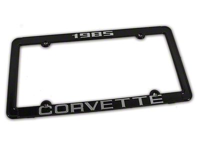 1985 Corvette License Plate Frame; Black (Universal; Some Adaptation May Be Required)