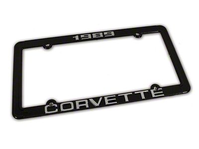 1989 Corvette License Plate Frame; Black (Universal; Some Adaptation May Be Required)