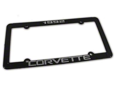 1992 Corvette License Plate Frame; Black (Universal; Some Adaptation May Be Required)