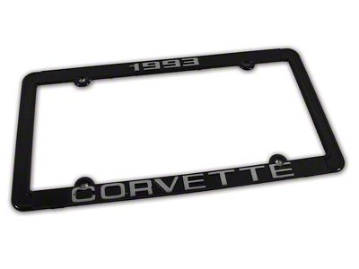 1993 Corvette License Plate Frame; Black (Universal; Some Adaptation May Be Required)