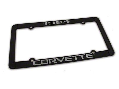 1994 Corvette License Plate Frame; Black (Universal; Some Adaptation May Be Required)