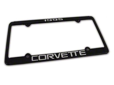 1995 Corvette License Plate Frame; Black (Universal; Some Adaptation May Be Required)