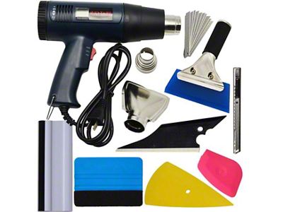 Automotive Wrap/Tint/Vinyl Installation Tool Kit with LCD Heat Gun; 8-Piece Set
