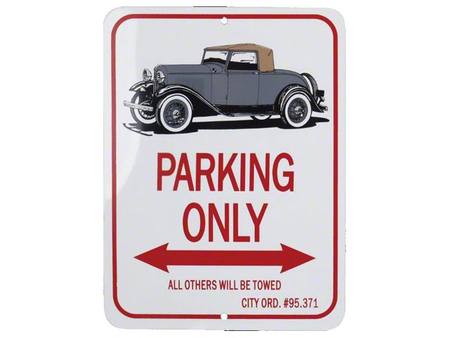 Cabriolet Parking Only Sign