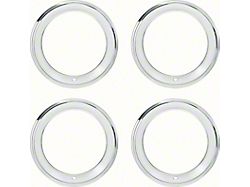 15x7 Rally Wheel Trim Ring Set with 2-5/8-Inch Deep Step Lip; Stainless Steel (67-81 Camaro)