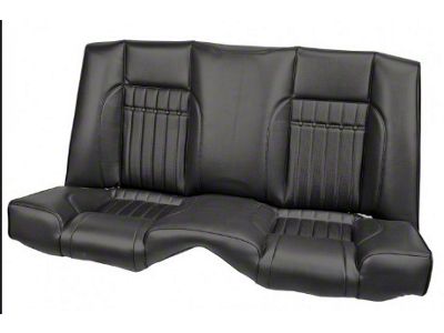 TMI Camaro 1967-68 Sport X Rear Seat Upholstery & Foam Kit Matte Black Vinyl & Red Contrasting Stitch with Steel Grommets