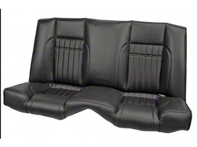 Camaro 1967-68 Sport X Rear Seat Upholstery & Foam Kit Matte Black Vinyl & Red Contrasting Stitch with Steel Grommets