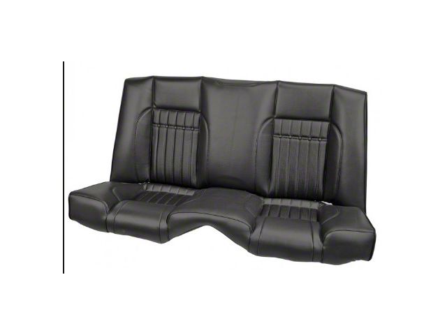 Camaro 1967-68 Sport X Rear Seat Upholstery & Foam Kit Matte Black Vinyl & Red Contrasting Stitch with Steel Grommets