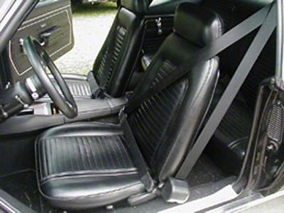 Camaro 3-Point Retractable Front Seat Belt Kit, With Plain Buckles, Coupe, Morris Classics Concepts, 1967-1969
