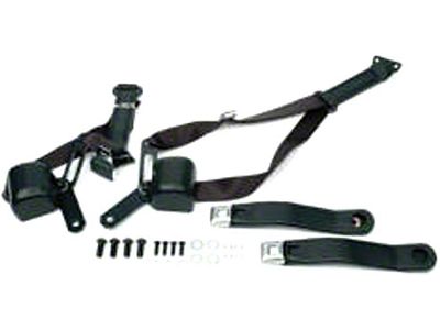 Camaro 3-Point Retractable Shoulder Harness/Seat Belt Kit, Morris Classic Concepts, Black, 1970-1973