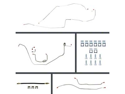 The Right Stuff Detailing Pre-Bent 4-Wheel Disc Conversion Brake Line Kit; Stainless Steel (1968 Camaro w/ Manual Brakes)