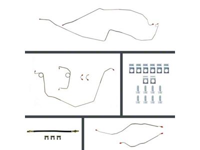 The Right Stuff Detailing Pre-Bent 4-Wheel Disc Conversion Brake Line Kit; Stainless Steel (1967 Camaro w/ Power Brakes)