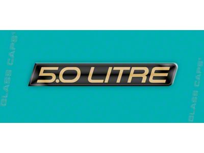 5.0 Litre Rocker Domed Decal Emblem Kit; Gold (82-86 Camaro)