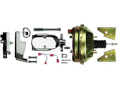 Camaro 8 Gold Booster & Master Combo Kit, Slimline Series,Front Disc And Rear Drum, 1967-1969